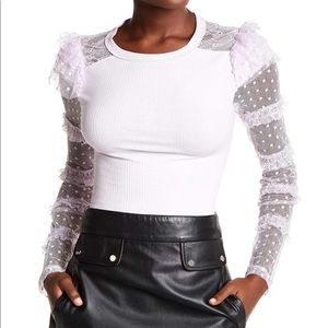 Free People Kiss Kiss Ruffle Lace Long Sleeve